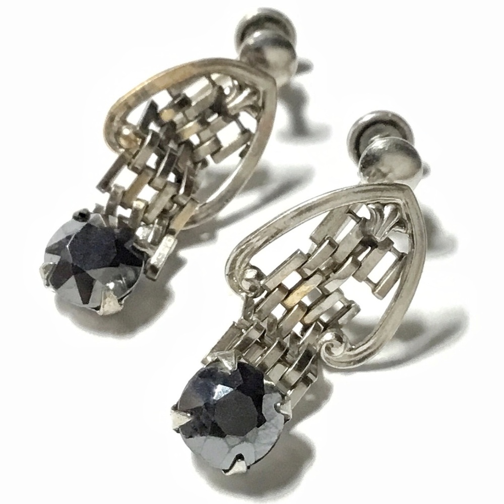 Vintage 1960s Signed Armco Mesh Screwbacks Earrings